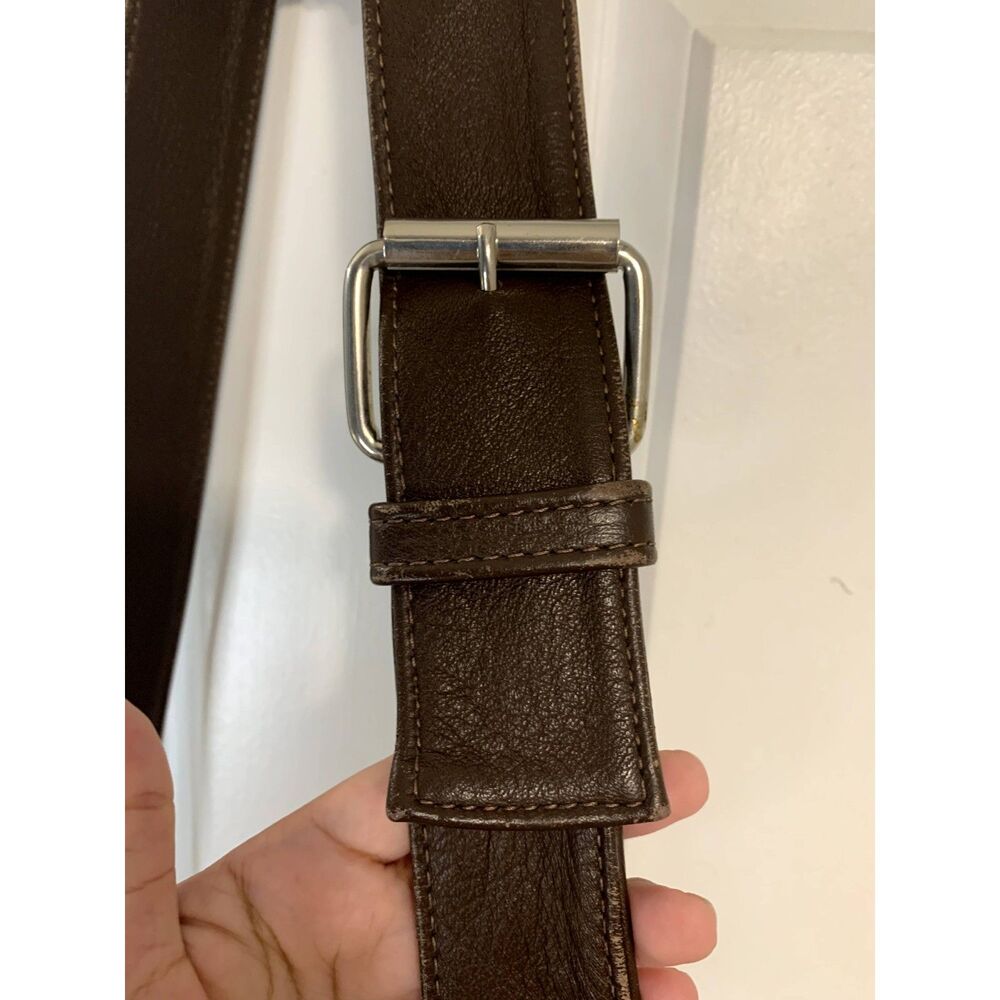 Vtg Village Tannery by Sevestet New York Chocolate Brown Leather Crossbody Bag - Picture 9 of 11